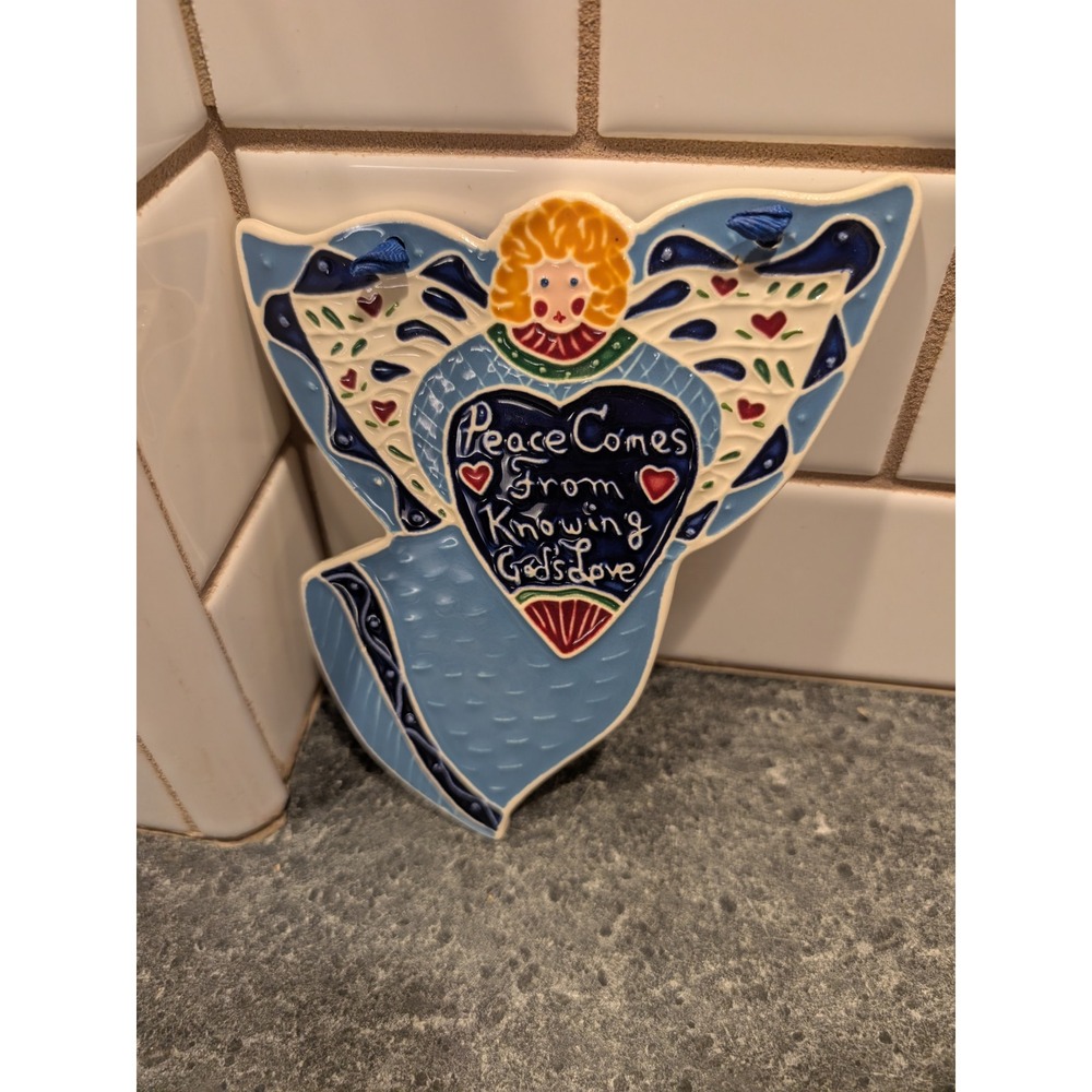 J Duban Designs Angel Wall Hanging Peace Comes From Knowing Gods Love Ceramic